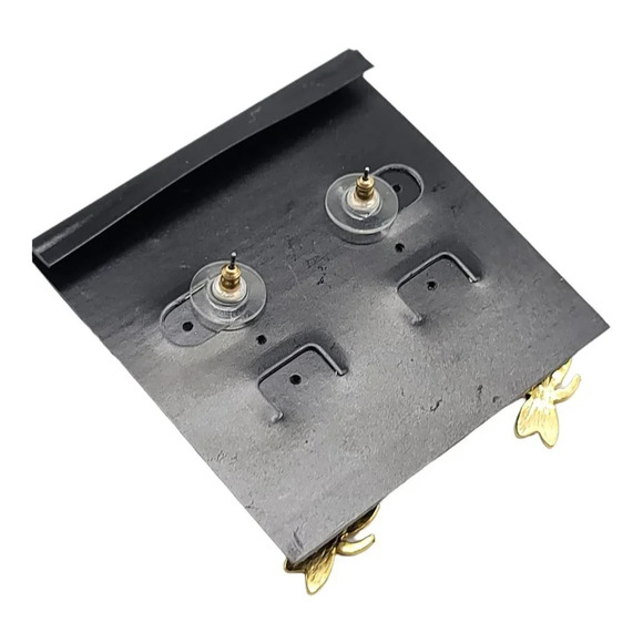 Darlene Group Gold Toned Post Dangle Earrings Enamel Dragonfly Star Rhinestone A - Picture 4 of 4